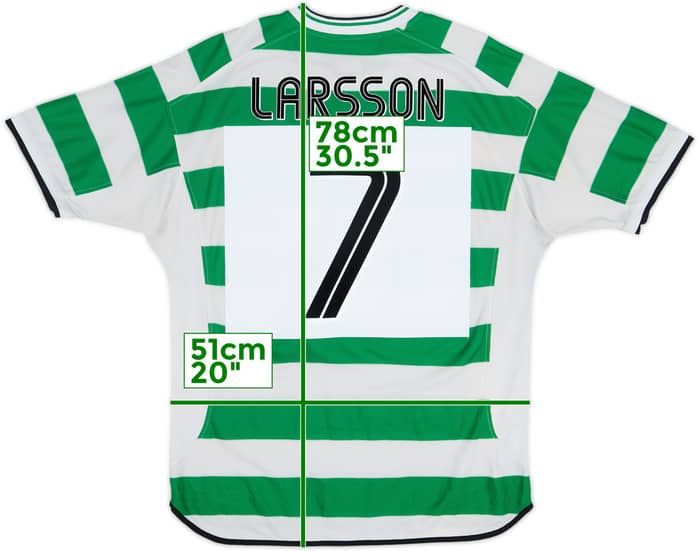 2001-03 Celtic Home Shirt Larsson #7 - 5/10 - (L)