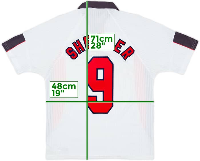 1997-99 Inglaterra Camiseta Local Shearer #9 - 6/10 - (M)