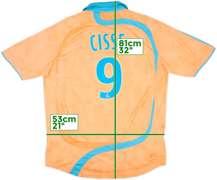2007-08 Olympique Marseille Third Shirt Cisse #9 - 8/10 - (L)