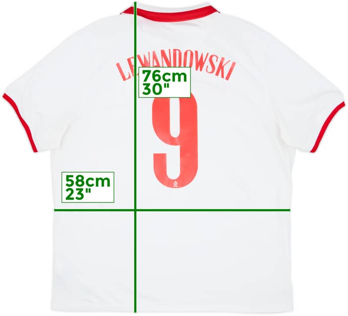 Camiseta de local de Polonia 2020-21 Lewandowski #9 - 6/10 - (XL)