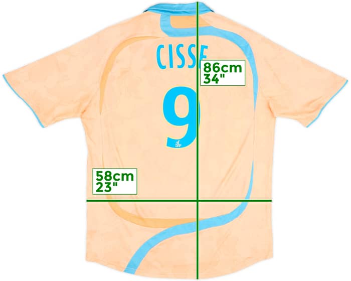 2007-08 Olympique Marseille Third Shirt Cisse #9 - 8/10 - (XL)