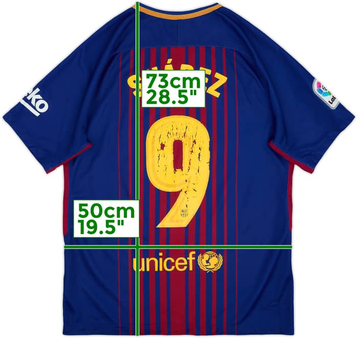 2017-18 Barcelona Home Shirt Suarez #9 - 4/10 - (M)