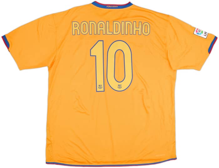 Camiseta de visitante del Barcelona 2006-08 Ronaldinho #10 - 7/10 - (XXL)
