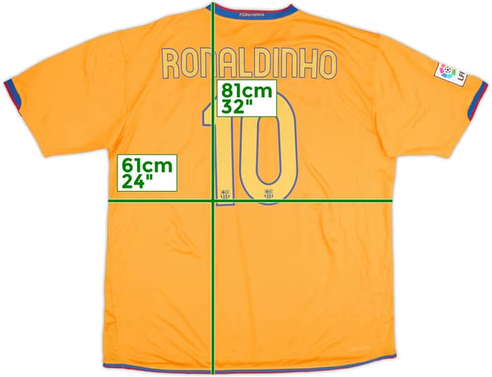 Camiseta de visitante del Barcelona 2006-08 Ronaldinho #10 - 7/10 - (XXL)