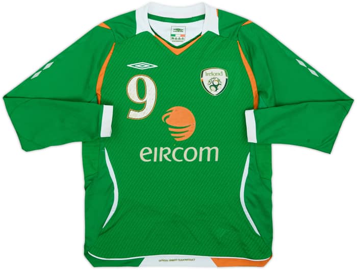2008-10 Ireland Home L/S Shirt #9 - 5/10 - (7-8 Years)