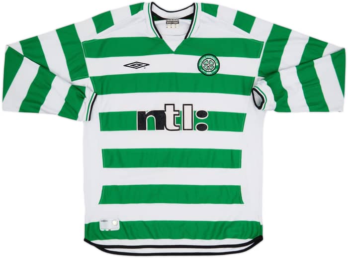 2001-03 Celtic Home L/S Shirt Larsson #7 - 5/10 - (L)