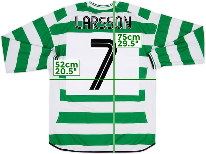 2001-03 Celtic Home L/S Shirt Larsson #7 - 5/10 - (L)