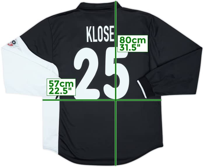 Camiseta de visitante de manga larga del centenario del Kaiserslautern 2000-01 Klose #25 - 8/10 - (L)