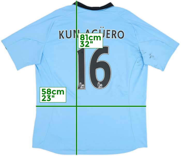 2012-13 Manchester City Home Shirt Kun Aguero #16 - 7/10 - (XXL)