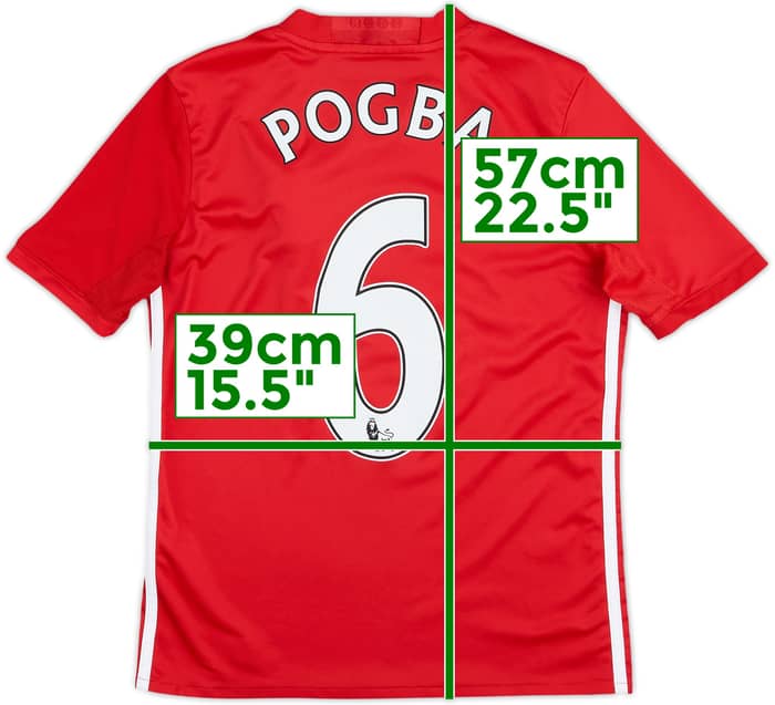 2016-17 Manchester United Home Shirt Pogba #6 - 8/10 - (M.Boys)