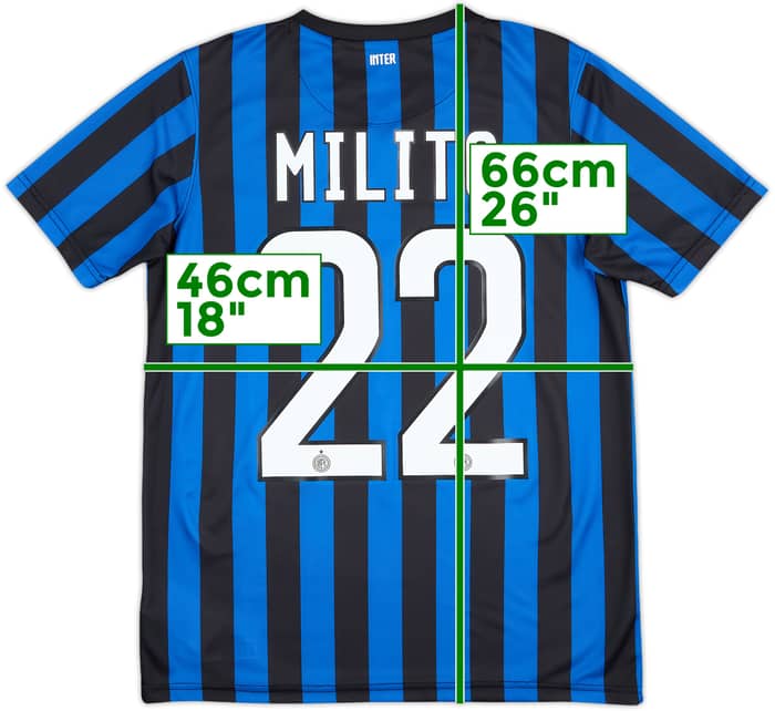 2011-12 Inter Milan Basic Home Shirt Milito #22 - 8/10 - (L.Boys)