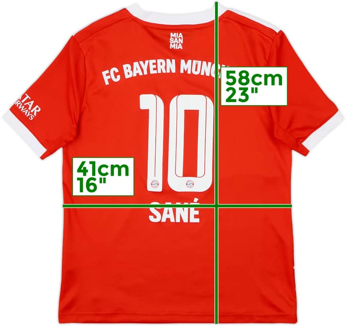 2022-23 Bayern Munich Home Shirt Sane #10 - 9/10 - (M.Boys)