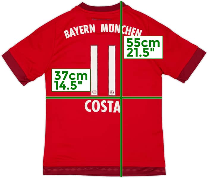 2015-16 Bayern Munich Home Shirt Costa #11 - 8/10 - (M.Boys)