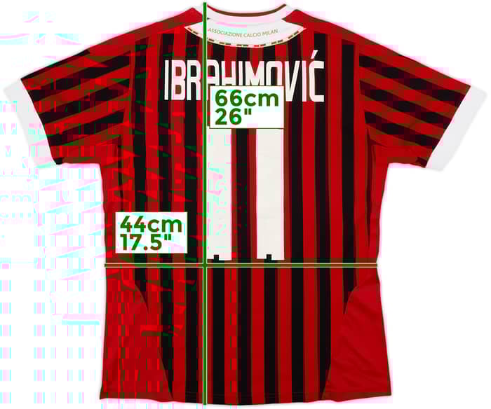 2011-12 AC Milan Home Shirt Ibrahimovic #11 - 6/10 - (L.Boys)