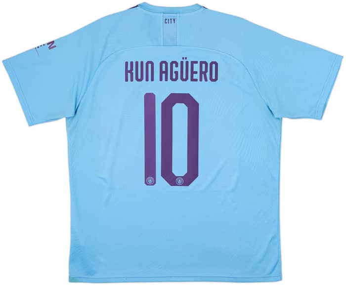 2019-20 Manchester City Camiseta Local Kun Aguero #10 - 9/10 - (XL)