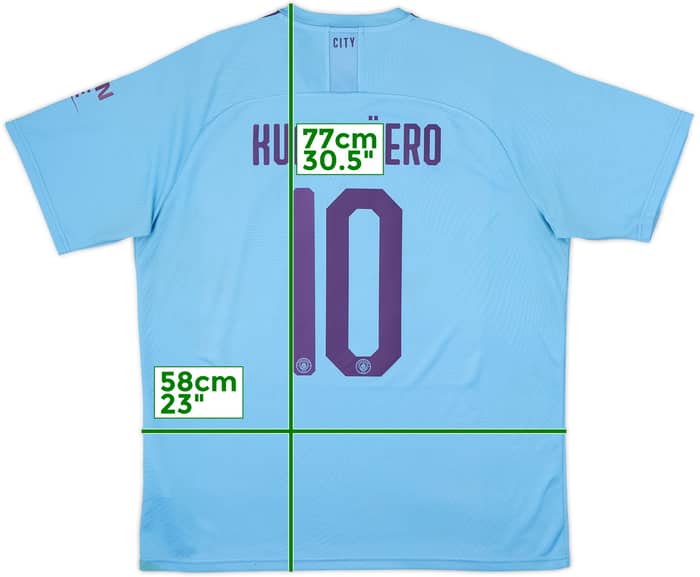 2019-20 Manchester City Camiseta Local Kun Aguero #10 - 9/10 - (XL)