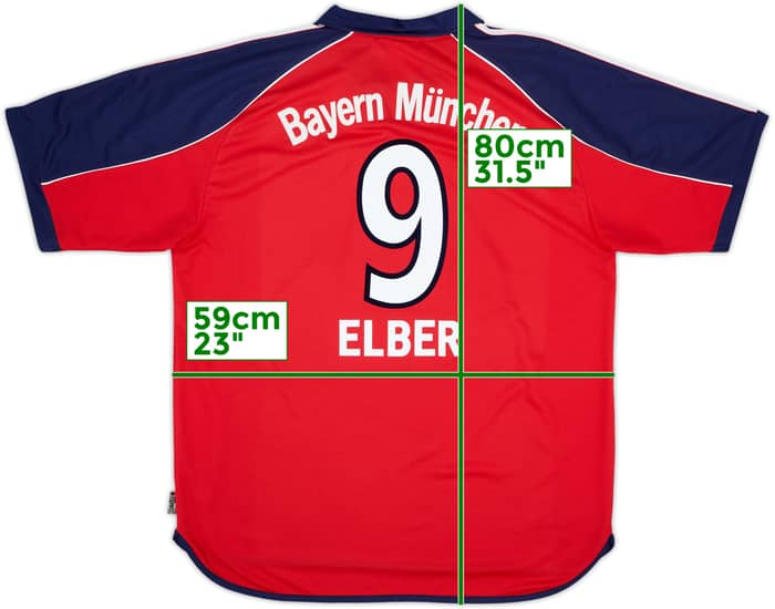 1999-01 Bayern Múnich Camiseta de local Elber #9 - 9/10 - (L)