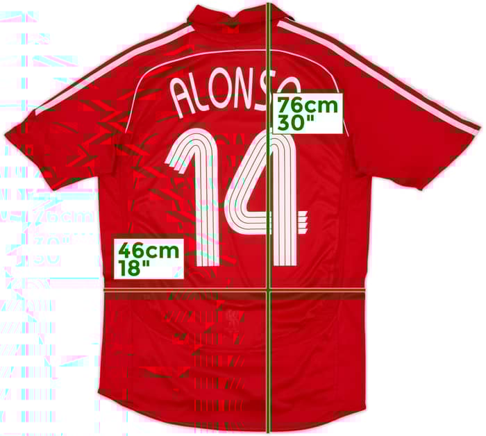 2006-08 Liverpool Home Shirt Alonso #14 - 5/10 - (M)
