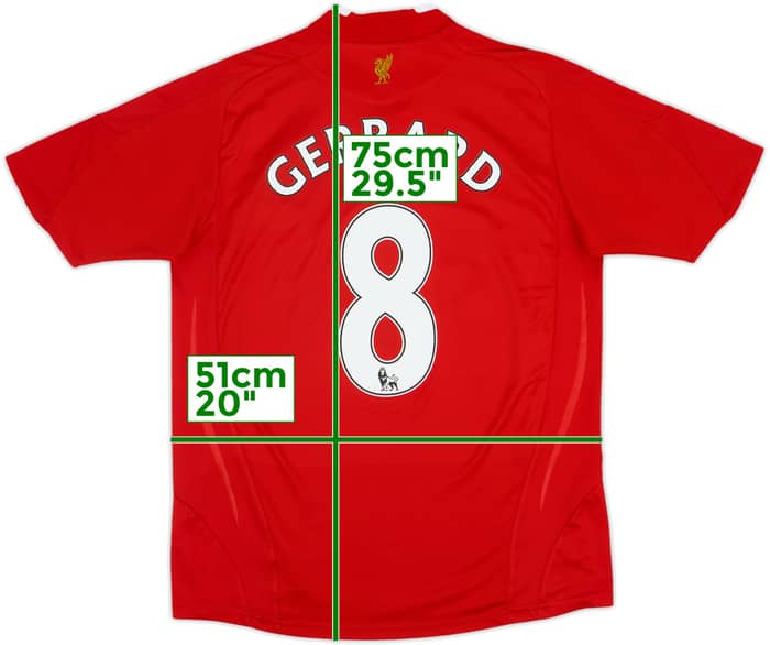 2008-10 Liverpool Camiseta Local Gerrard #8 - 6/10 - (XL.Boys)