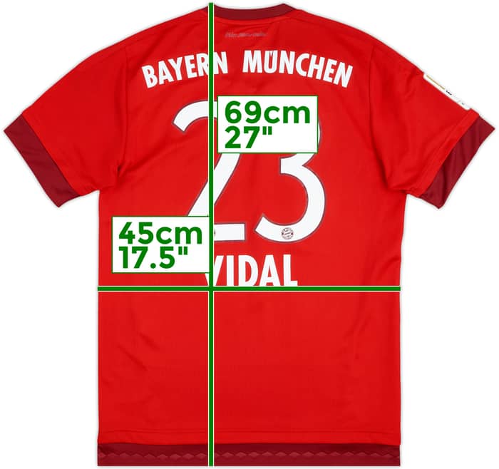 2015-16 Bayern Munich Home Shirt Vidal #23 - 6/10 - (S)