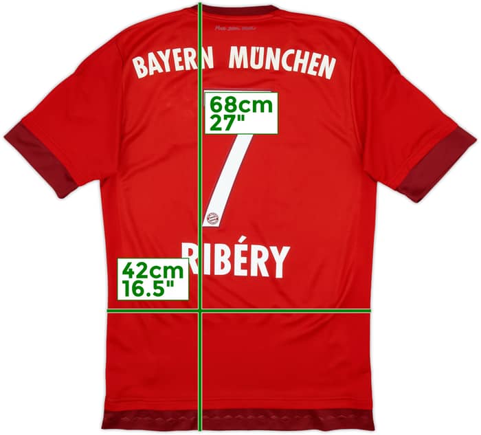2015-16 Bayern Munich Home Shirt Ribery #7 - 7/10 - (S)