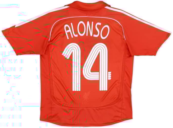 2006-08 Liverpool Home Shirt Alonso #14 - 7/10 - (L.Boys)