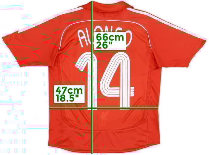 2006-08 Liverpool Home Shirt Alonso #14 - 7/10 - (L.Boys)