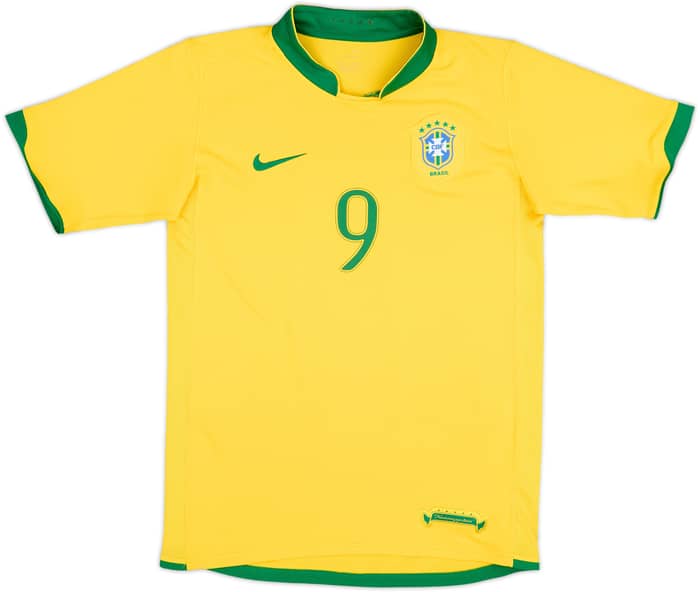 2006-08 Brazil Home Shirt Ronaldo #9 - 9/10 - (XL.Boys)