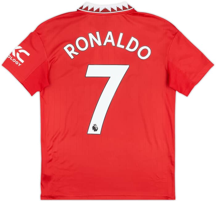 2022-23 Manchester United Home Shirt Ronaldo #7 - 9/10 - (L.Boys)