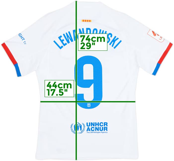 2023-24 Barcelona Away Shirt Lewandowski #9 - 8/10 - (S)