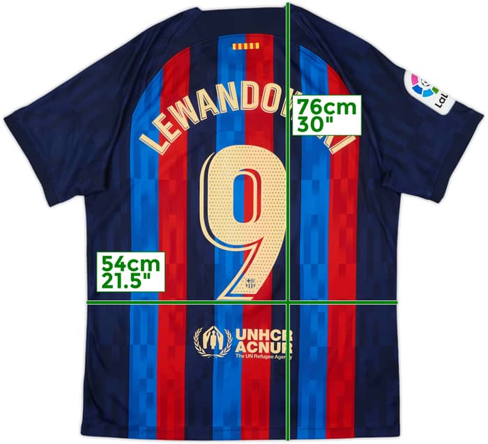 2022-23 Barcelona Home Shirt Lewandowski #9 - 10/10 - (L)