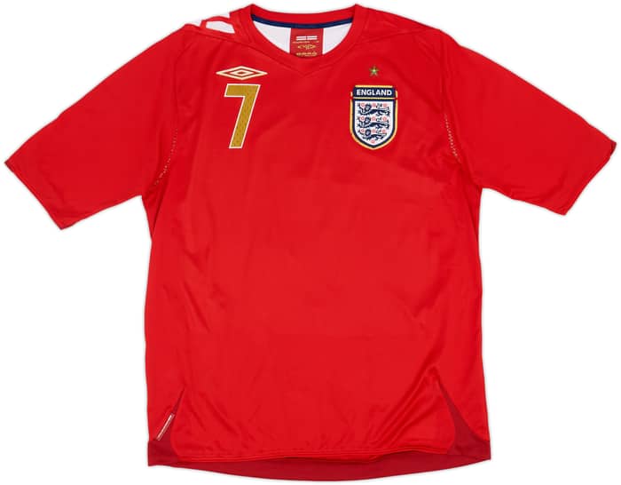 2006-08 England Away Shirt Beckham #7 - 5/10 - (L)