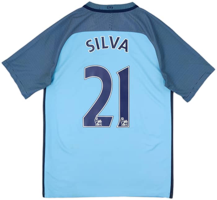 2016-17 Manchester City Home Shirt Silva #21 - 8/10 - (S)