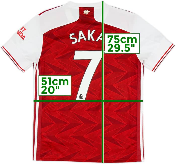 2020-21 Arsenal Home Shirt Saka #7 - 6/10 - (M)