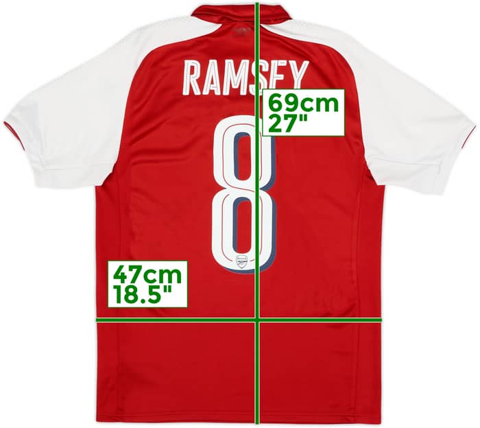 2017-18 Arsenal Home Shirt Ramsey #8 - 6/10 - (S)