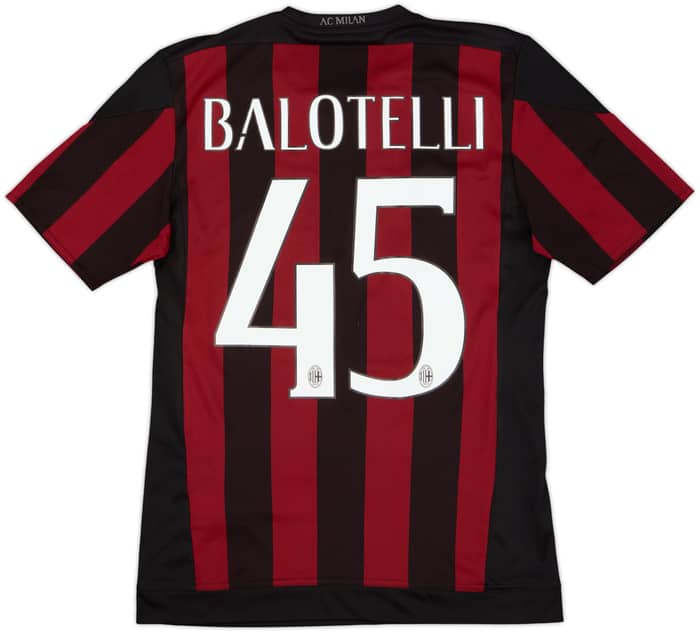 2015-16 AC Milan Home Shirt Balotelli #45 - 6/10 - (S)