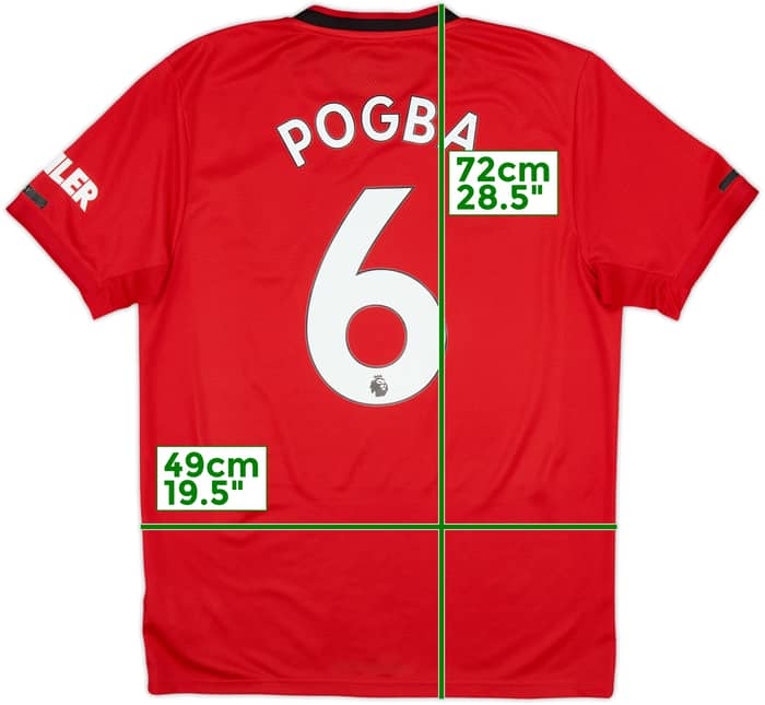 2019-20 Manchester United Home Shirt Pogba #6 - 9/10 - (M)