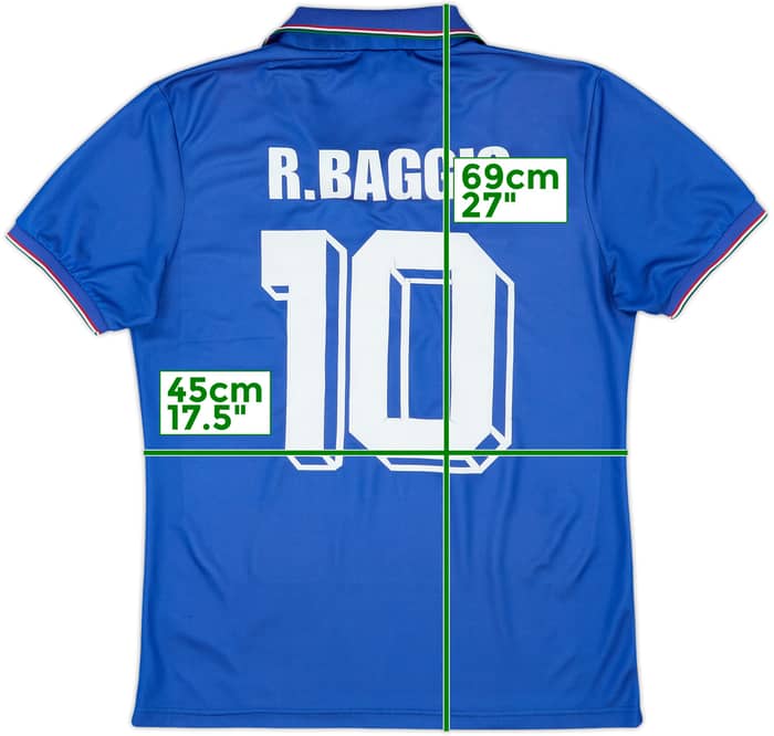 1986-91 Italy Home Shirt R. Baggio #10 - 7/10 - (S)