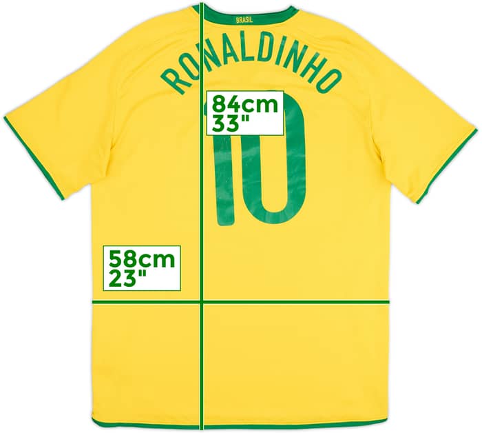 2008-10 Brazil Home Shirt Ronaldinho #10 - 6/10 - (XL)