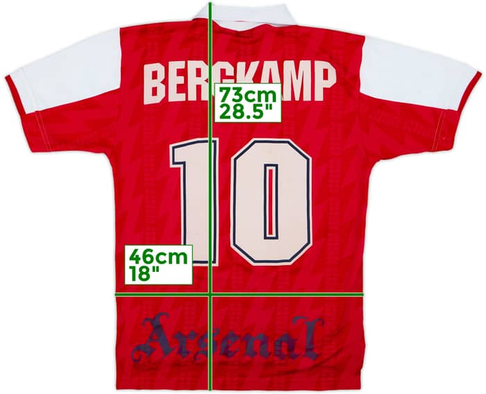 1994-96 Arsenal Home Shirt Bergkamp #10 - 5/10 - (S)