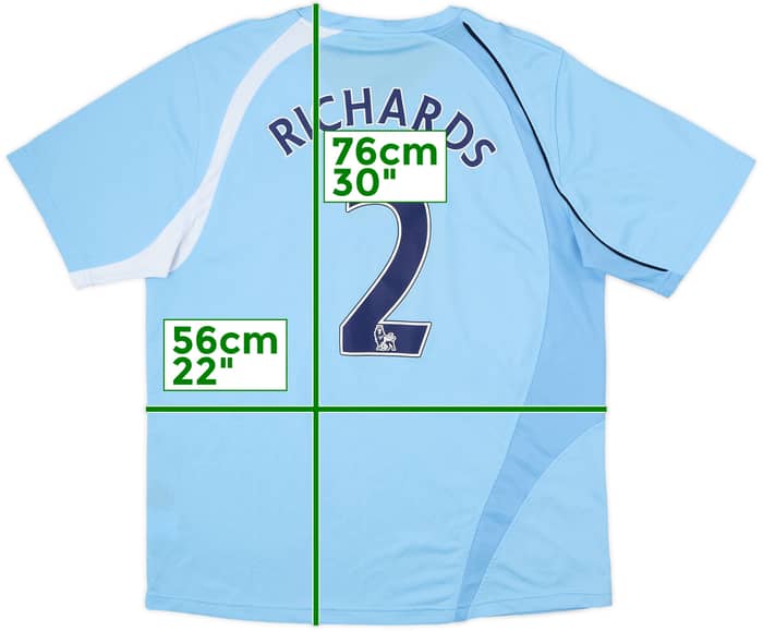 2008-09 Manchester City Home Shirt Richards #2 - 6/10 - (L)