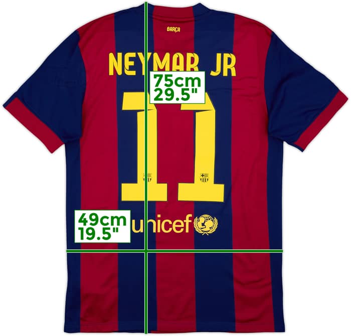2014-15 Barcelona Home Shirt Neymar Jr #11 - 8/10 - (M)