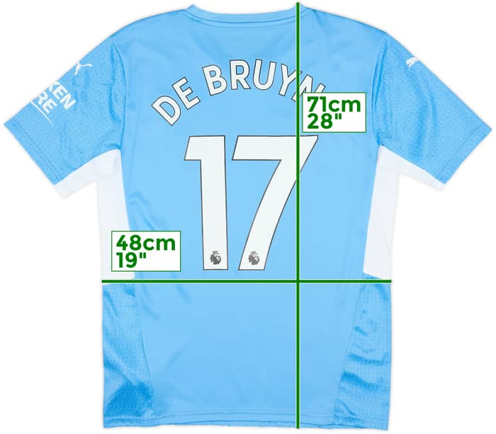 2021-22 Manchester City Home Shirt De Bruyne #17 - 10/10 - (M)