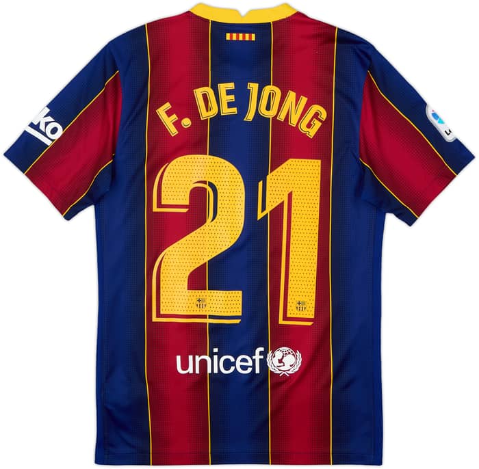 2020-21 Barcelona Local Camiseta F.De Jong #21 - 10/10 - (S)