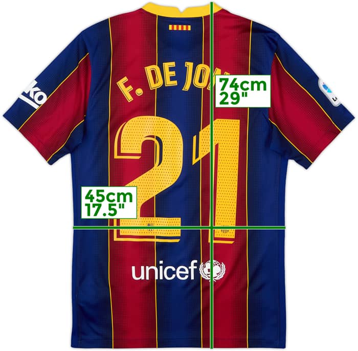 2020-21 Barcelona Local Camiseta F.De Jong #21 - 10/10 - (S)