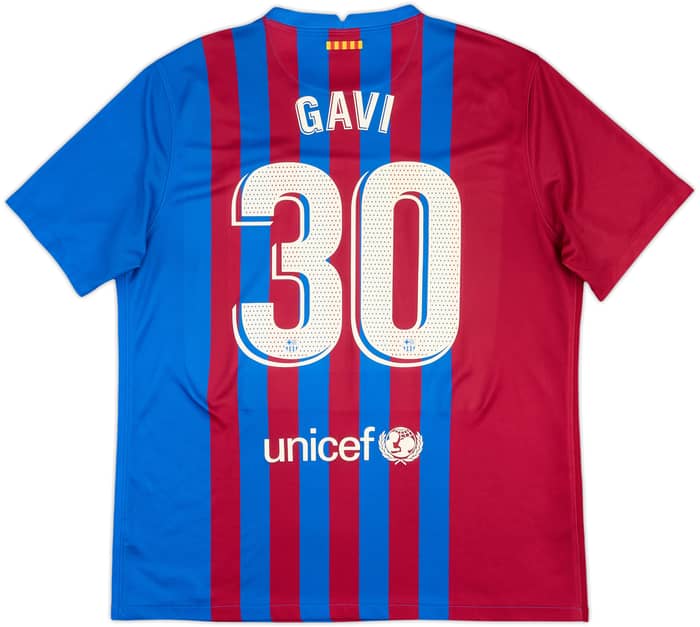 2021-22 Barcelona Home Shirt Gavi #30 - 10/10 - (XL)