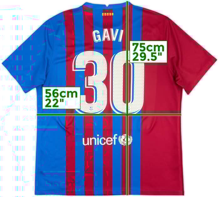 2021-22 Barcelona Home Shirt Gavi #30 - 10/10 - (XL)
