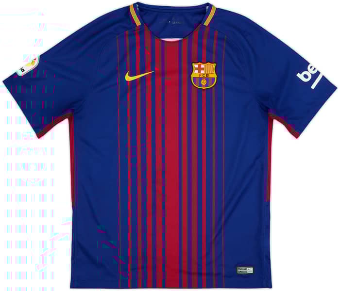 2017-18 Barcelona Home Shirt Suarez #9 - 8/10 - (M)