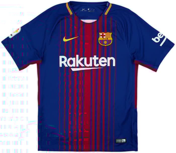 2017-18 Barcelona Home Shirt Suarez #9 - 9/10 - (S)