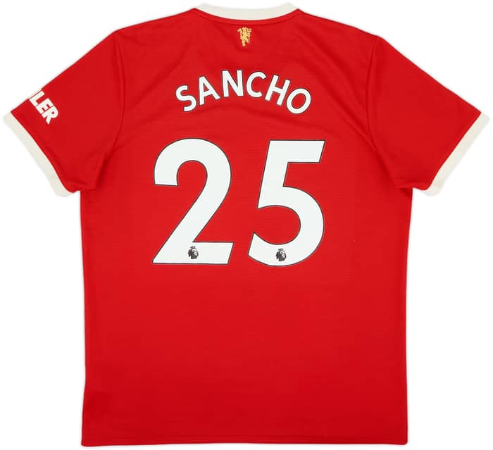 2021-22 Manchester United Home Shirt Sancho #25 - 8/10 - (XL)